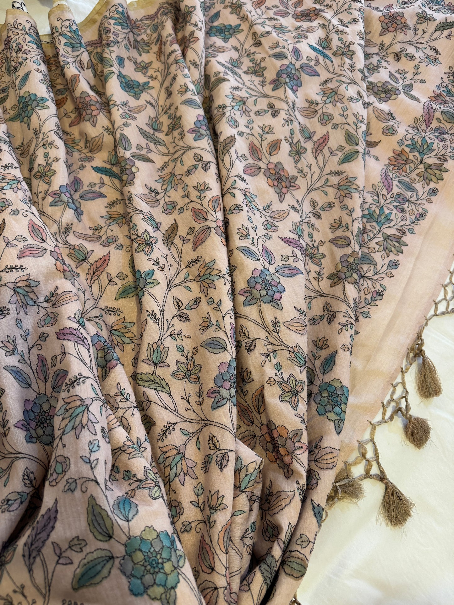 PURE CHINIYA SILK SAREE WITH RESHAM WORK AND RANGKAT