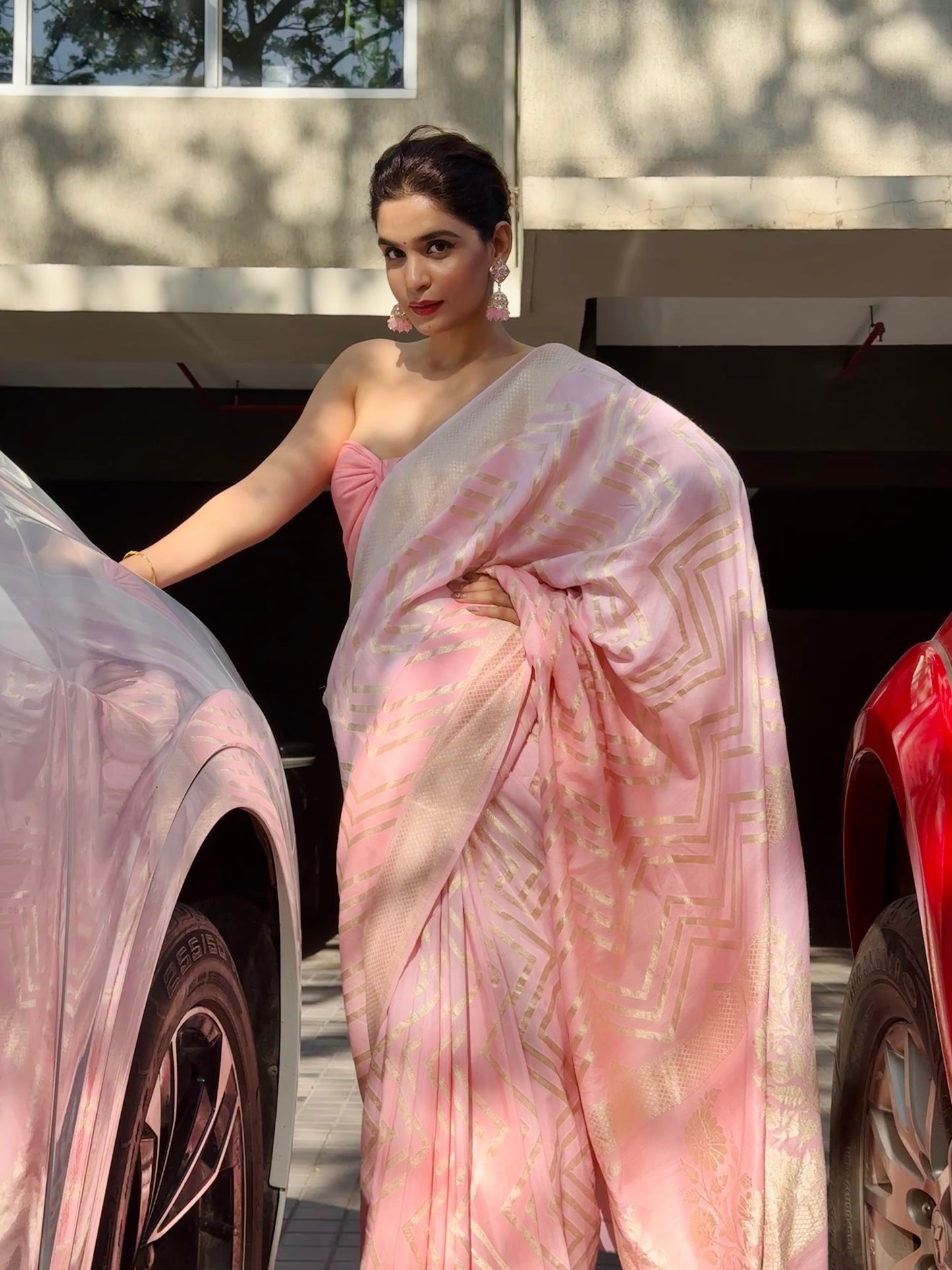 PURE MOONGA SILK SAREE WITH GOLD ZARI DETAILING