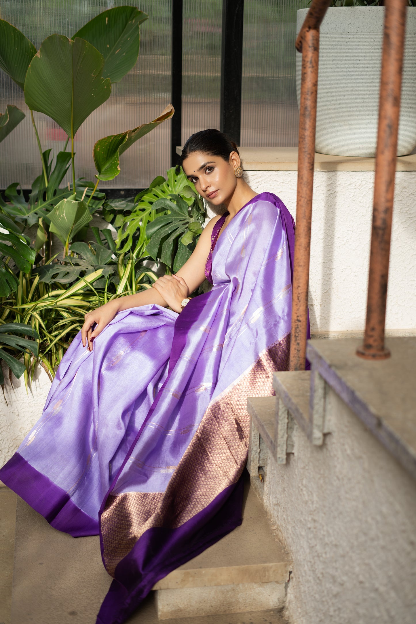 LAVENDER PURE BANARASI SILK SAREE