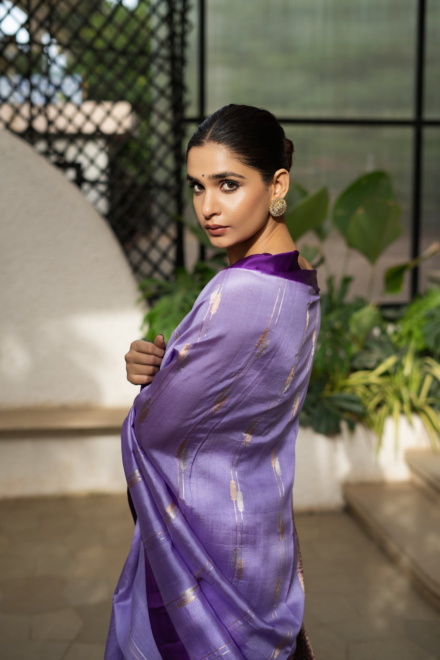LAVENDER PURE BANARASI SILK SAREE
