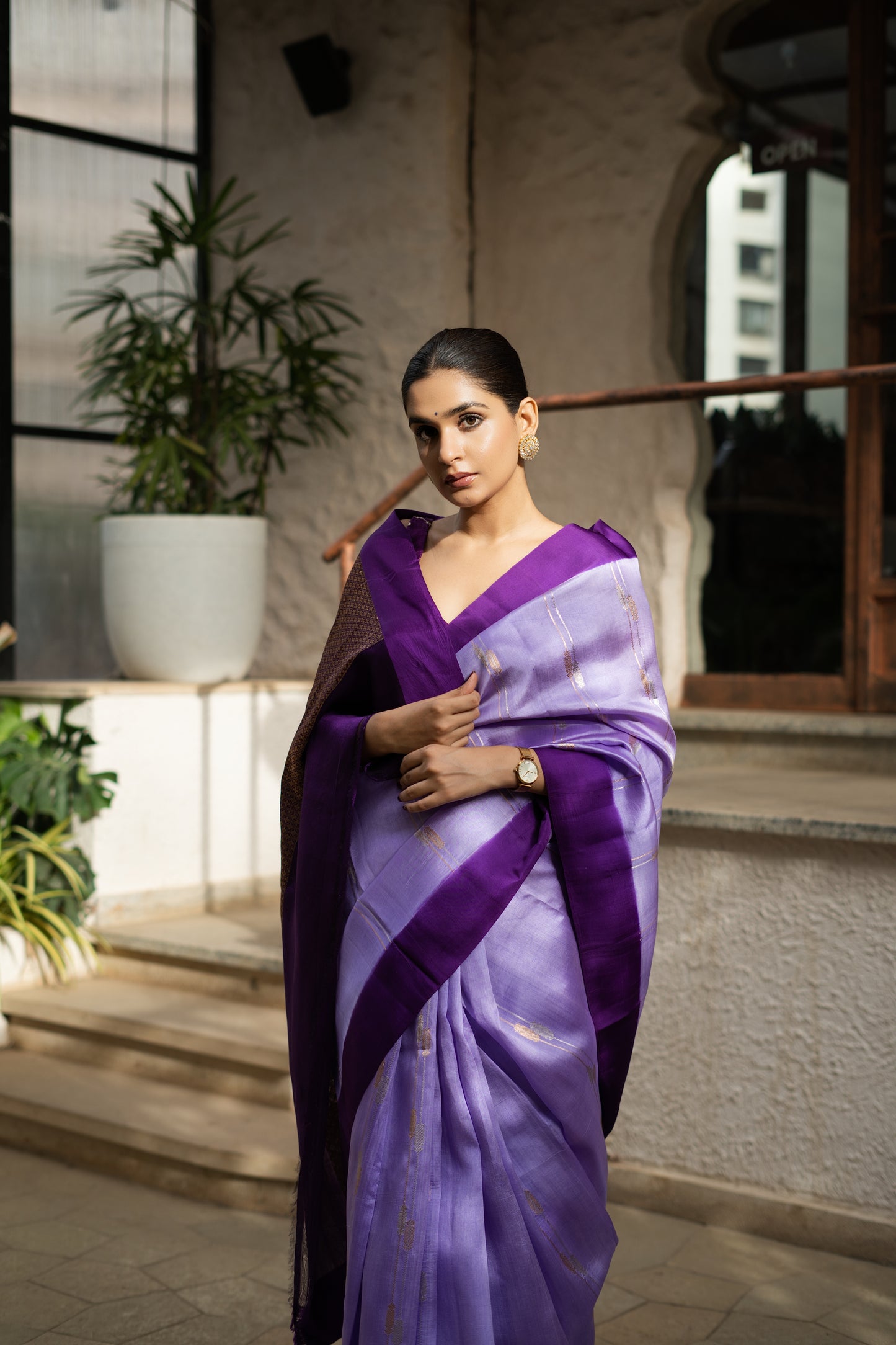 LAVENDER PURE BANARASI SILK SAREE