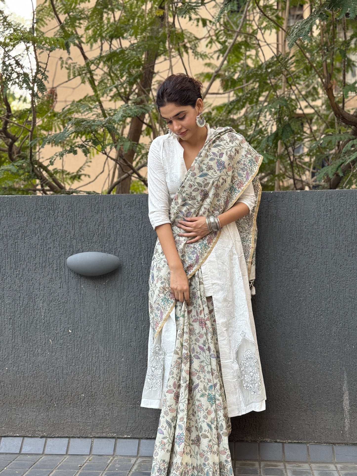 PURE CHINIYA SILK SAREE WITH RESHAM WORK AND RANGKAT