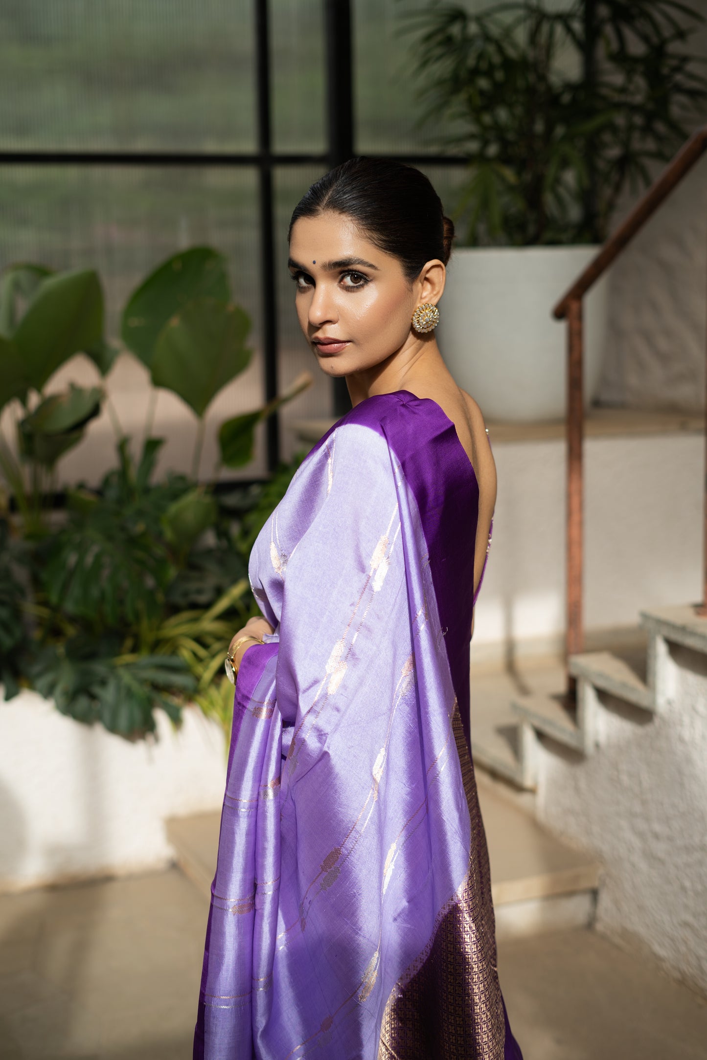 LAVENDER PURE BANARASI SILK SAREE