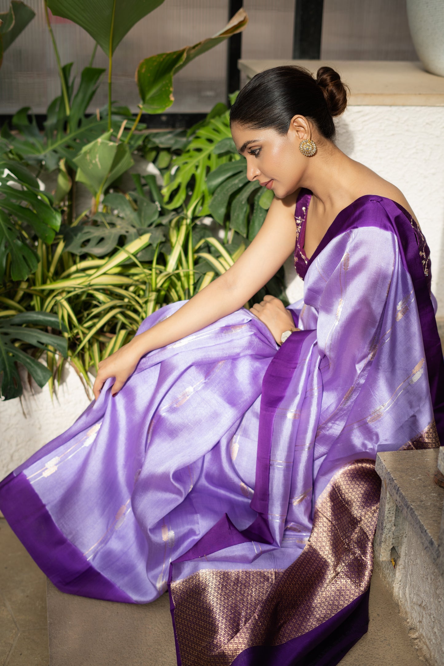LAVENDER PURE BANARASI SILK SAREE
