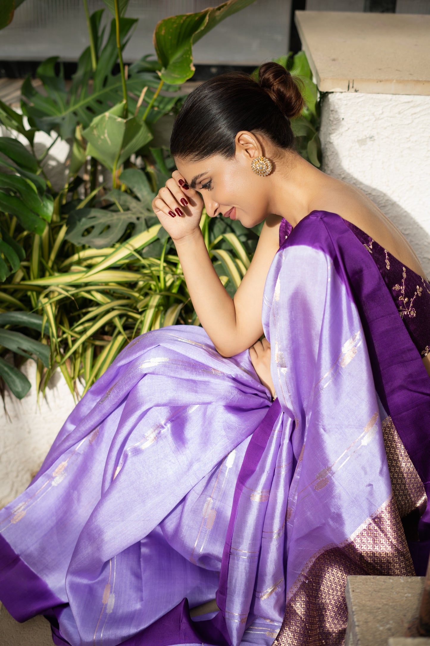 LAVENDER PURE BANARASI SILK SAREE
