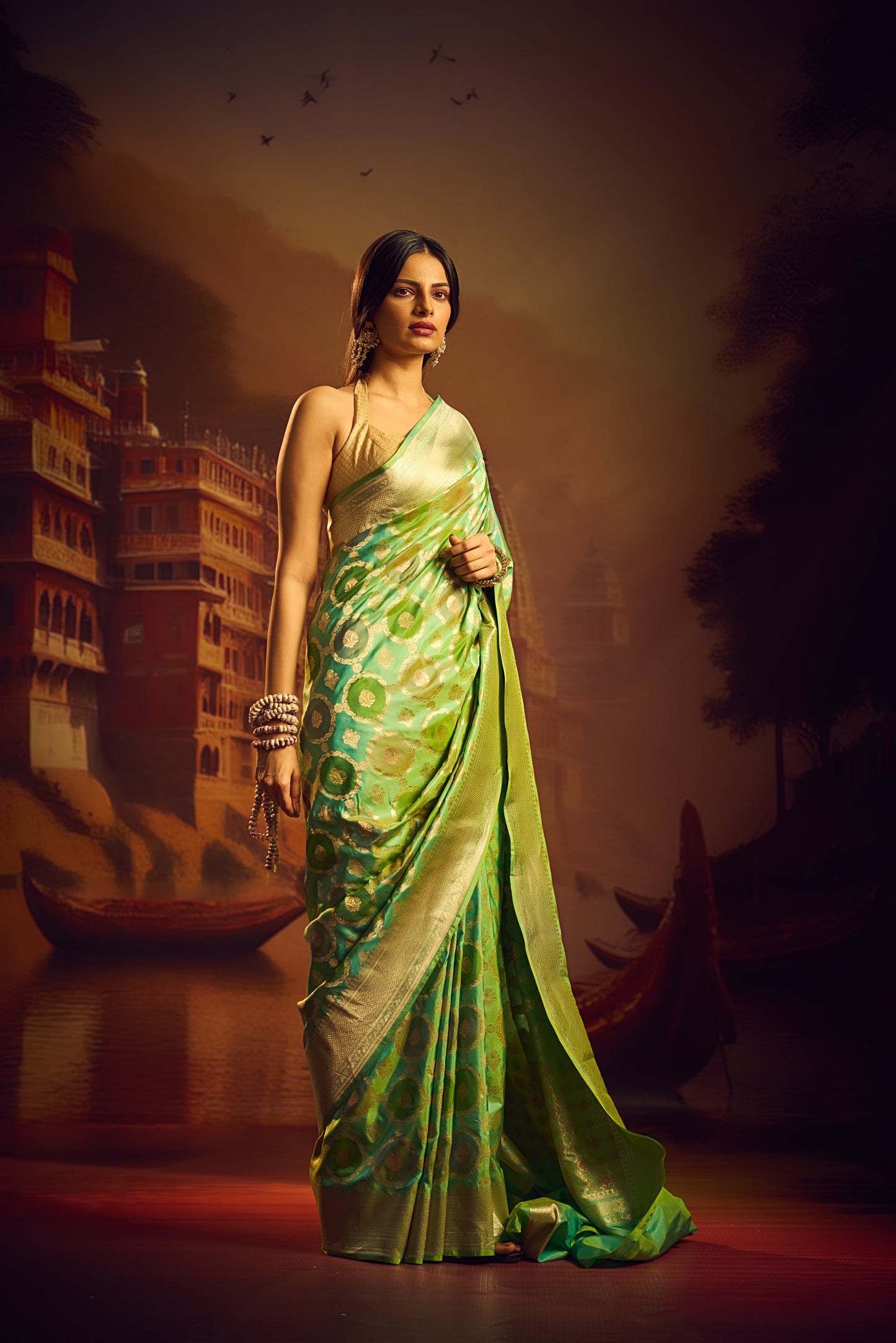 Light Green Rangkat Saree