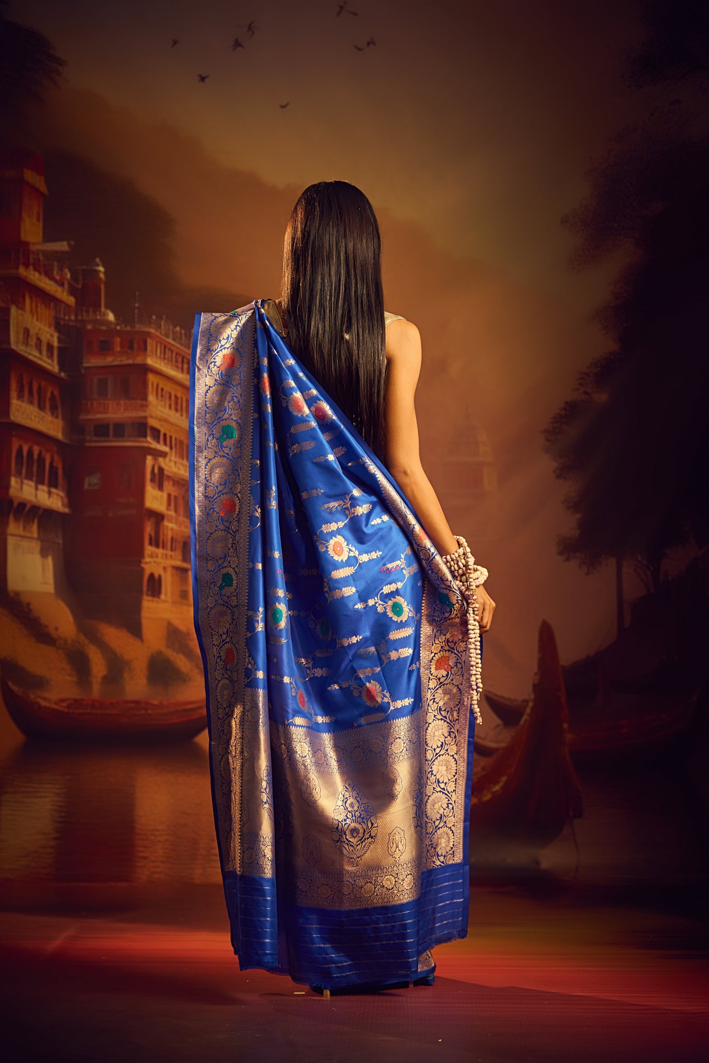 ROYAL BLUE TILFI SAREE