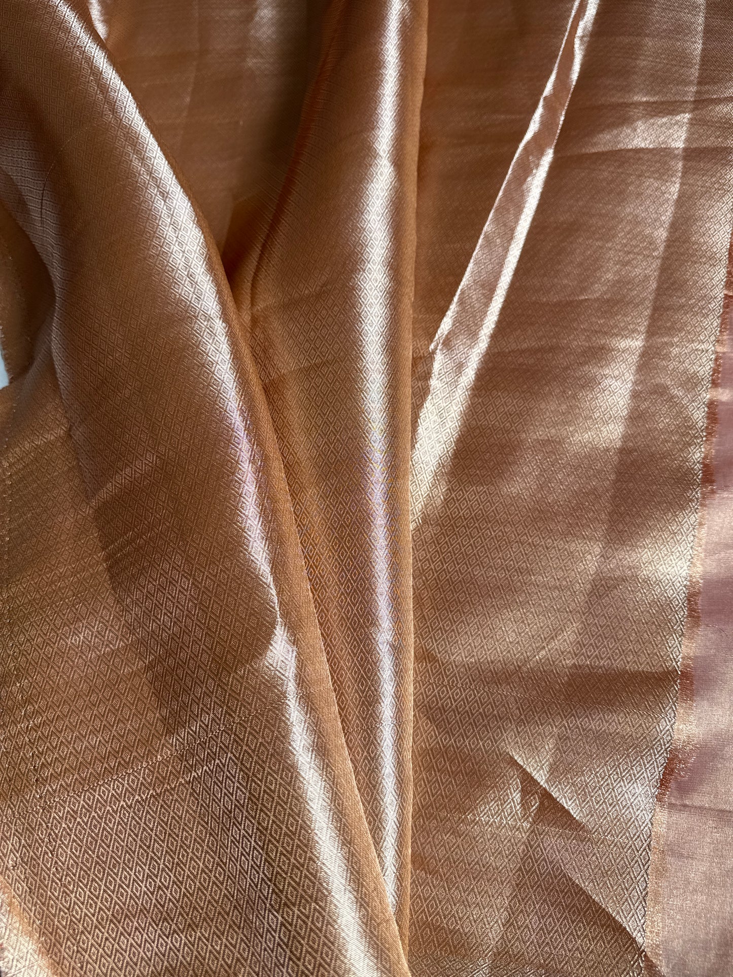 RUST ORANGE GLASS TISSUE SAREE