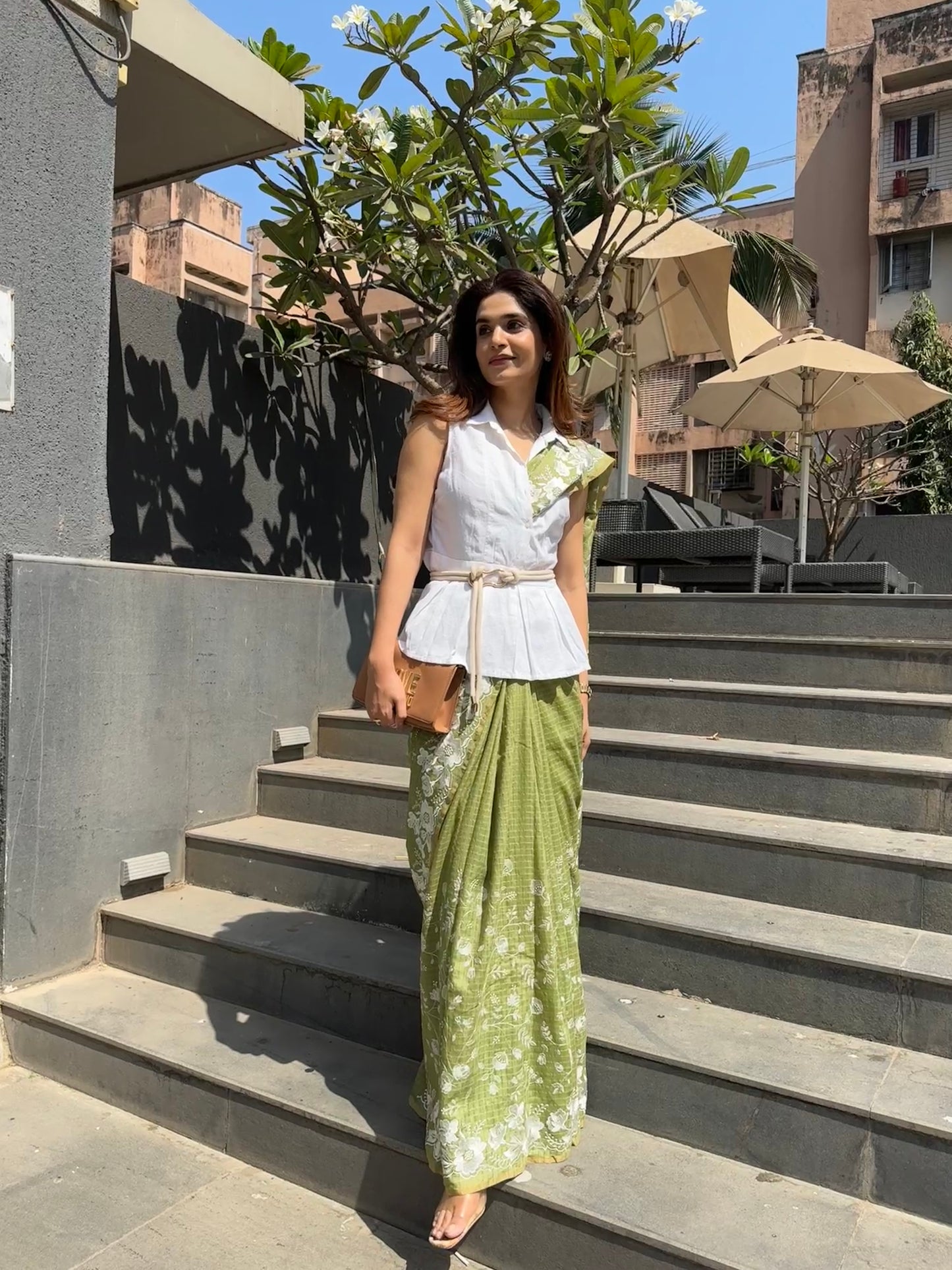 THREADWORK MOONGA SILK SAREE