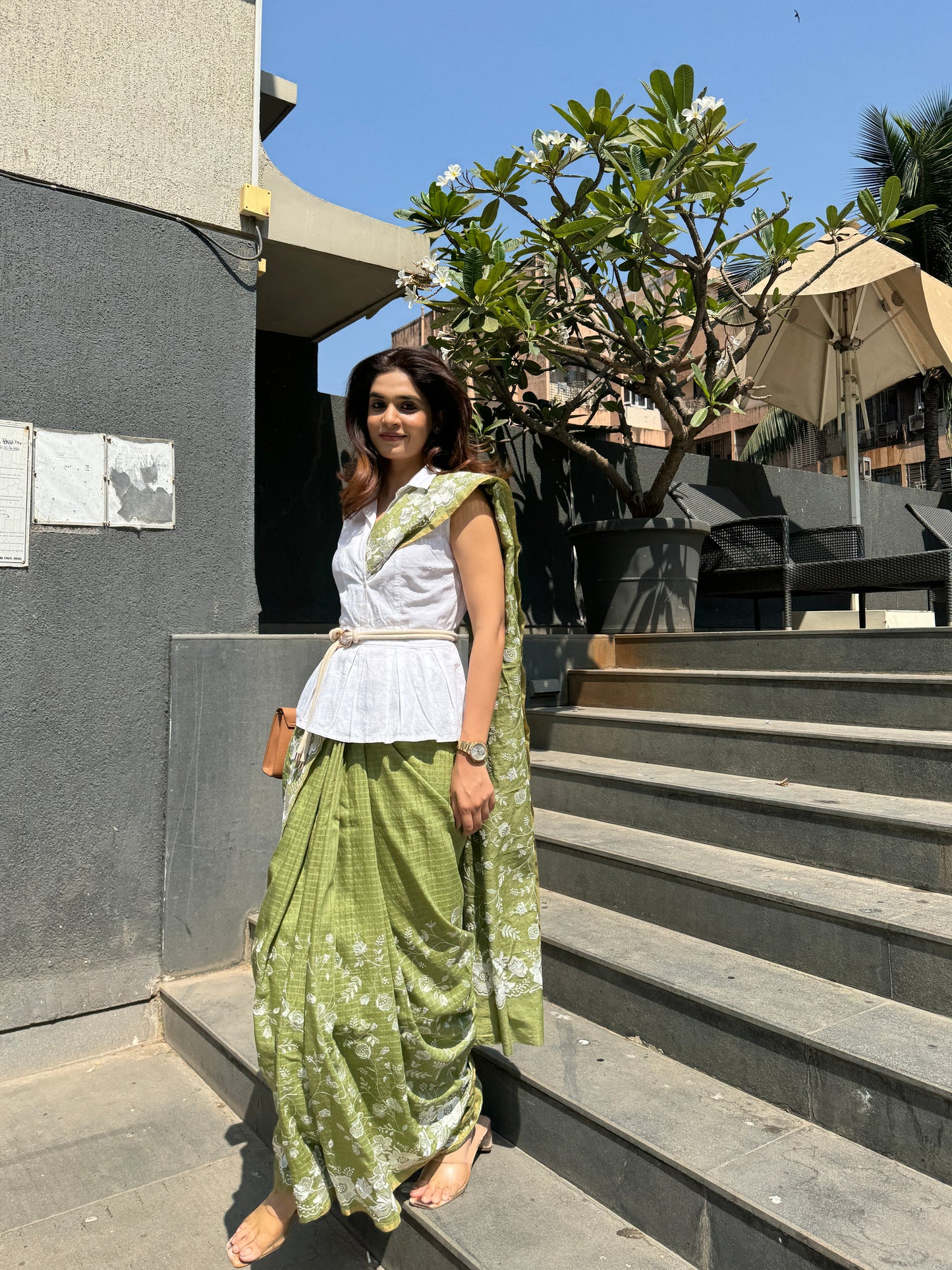 THREADWORK MOONGA SILK SAREE