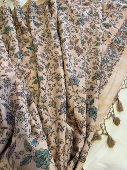 PURE CHINIYA SILK SAREE WITH RESHAM WORK AND RANGKAT
