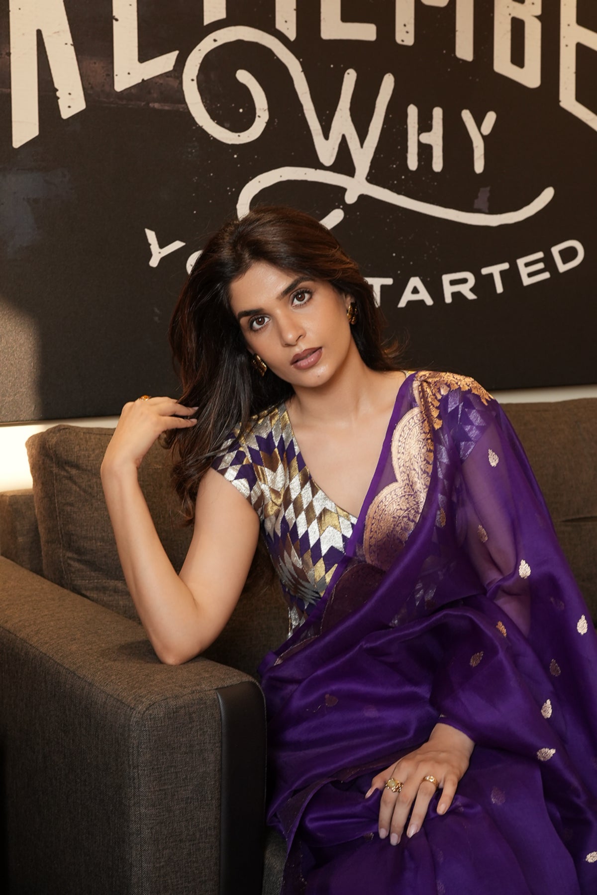REGAL PURPLE KORA SILK SAREE