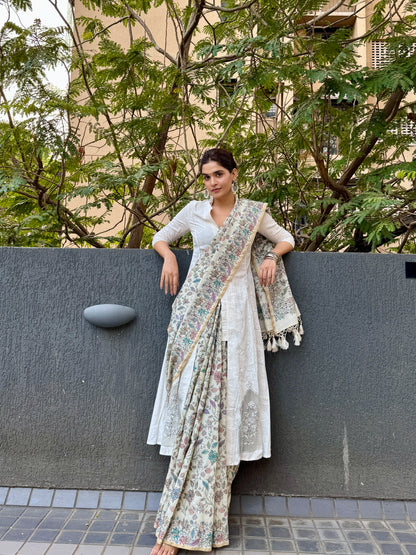 PURE CHINIYA SILK SAREE WITH RESHAM WORK AND RANGKAT