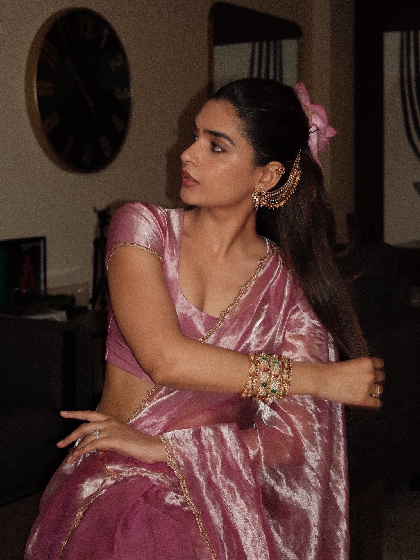 LOTUS BLUSH TISSUE SILK SAREE