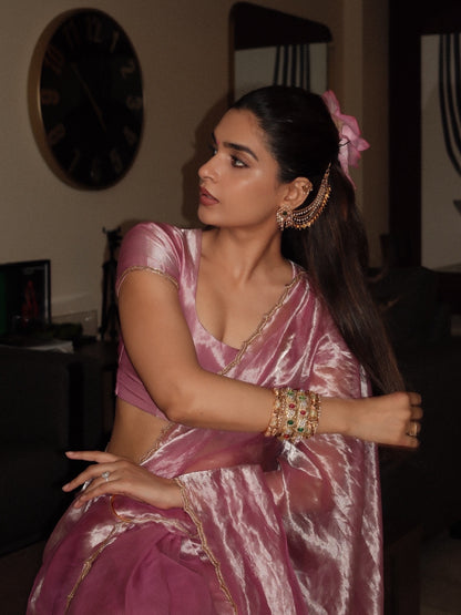 LOTUS BLUSH TISSUE SILK SAREE