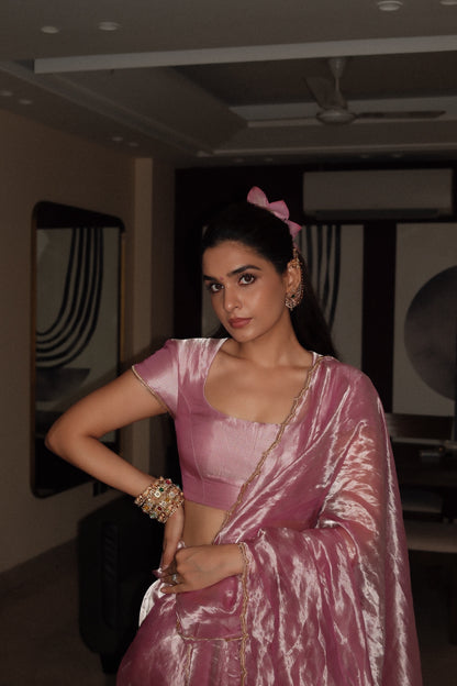 LOTUS BLUSH TISSUE SILK SAREE