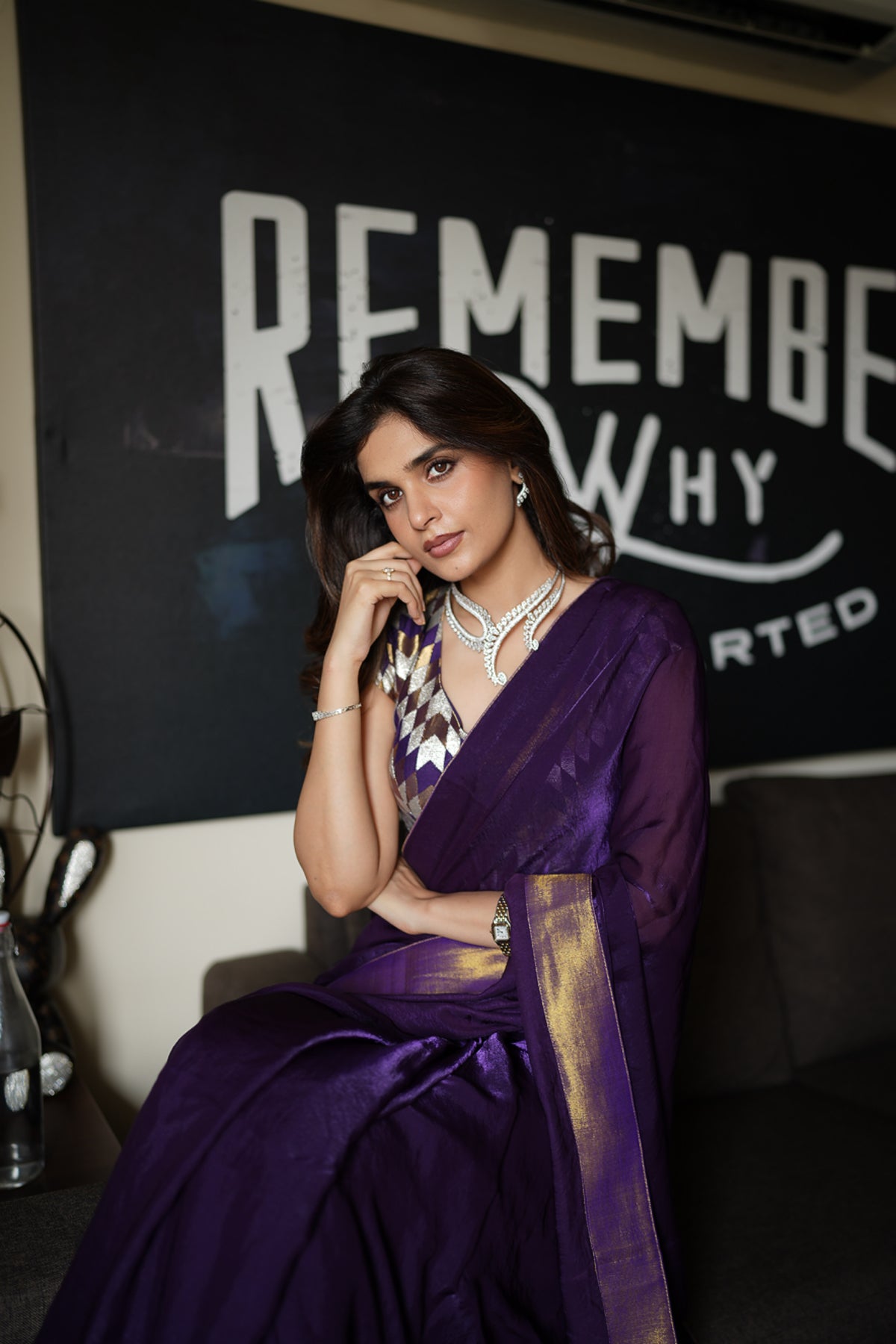ROYAL PURPLE TISSUE SAREE