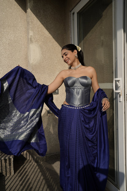HANDWOVEN PURE CHINIYA SILK SAREE
