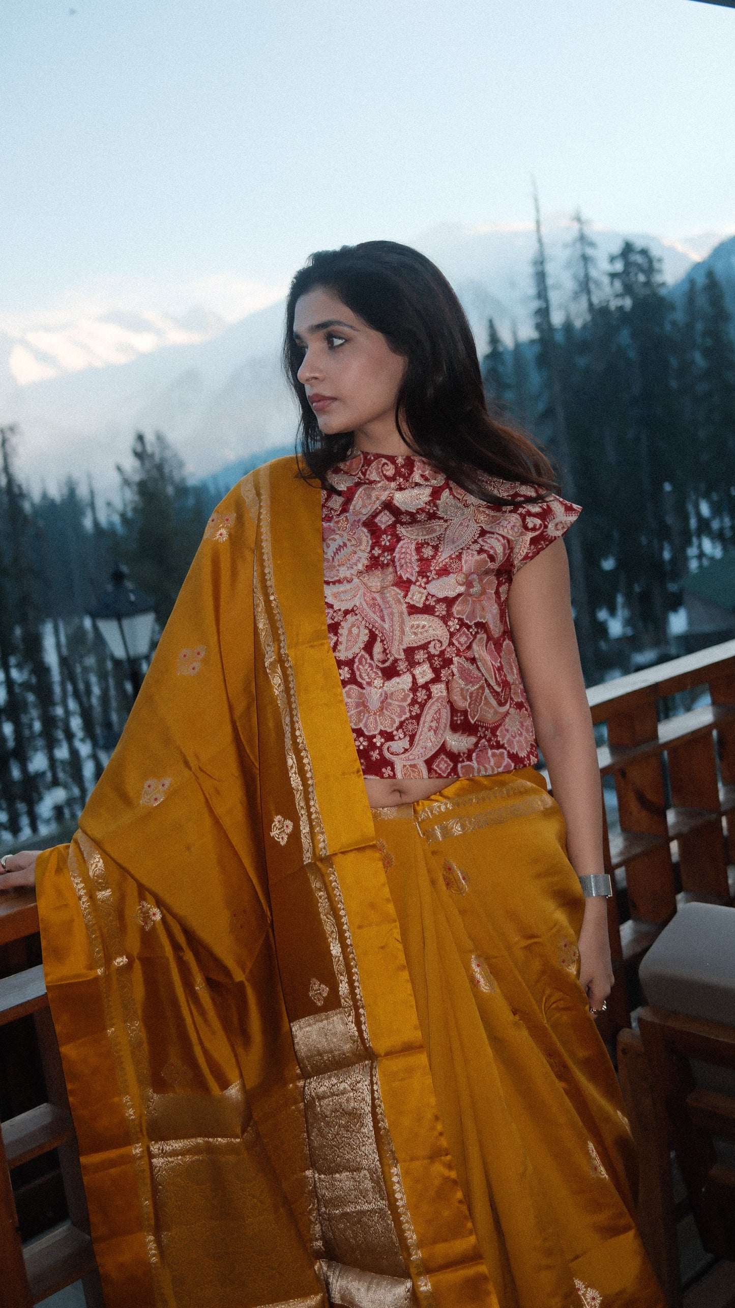 MUSTARD BANARASI SILK SAREE