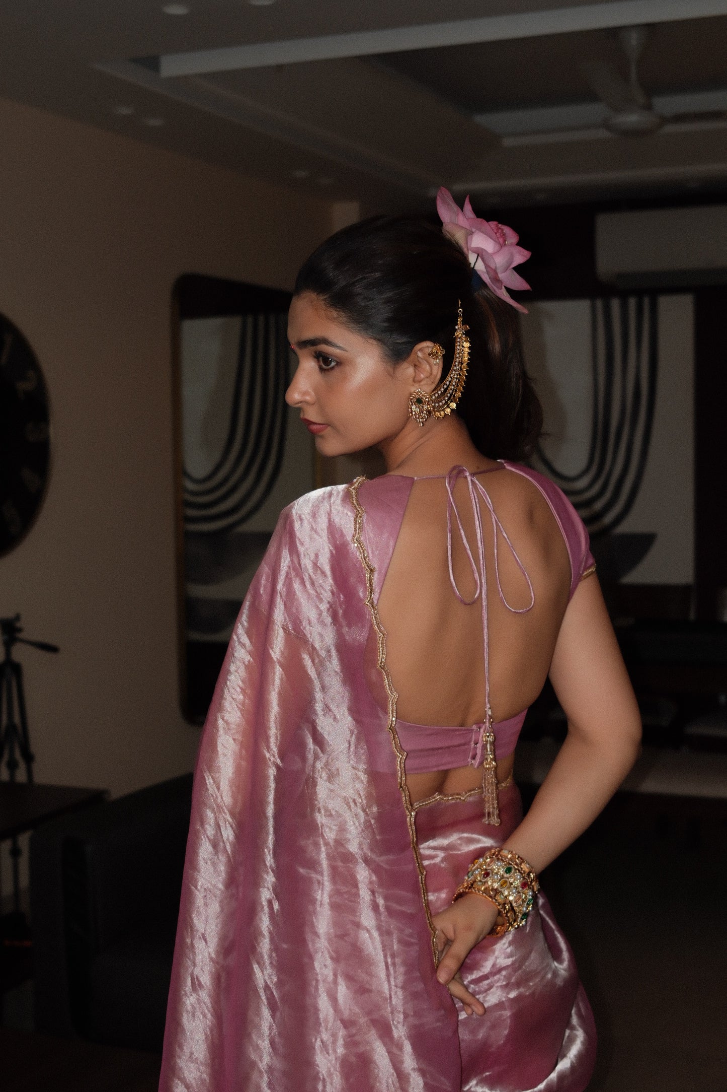 LOTUS BLUSH TISSUE SILK SAREE
