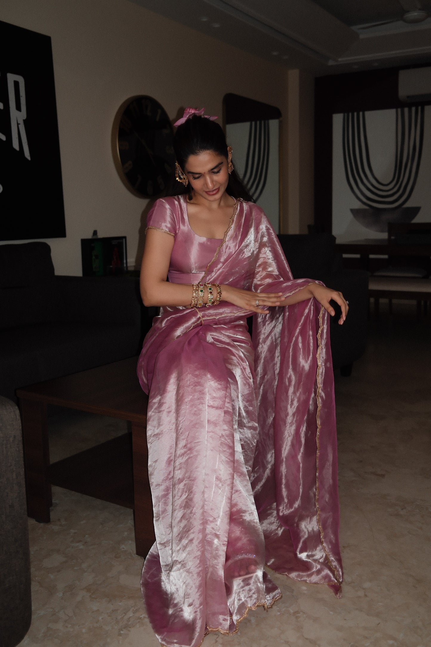 LOTUS BLUSH TISSUE SILK SAREE