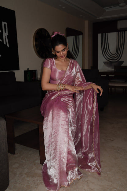 LOTUS BLUSH TISSUE SILK SAREE