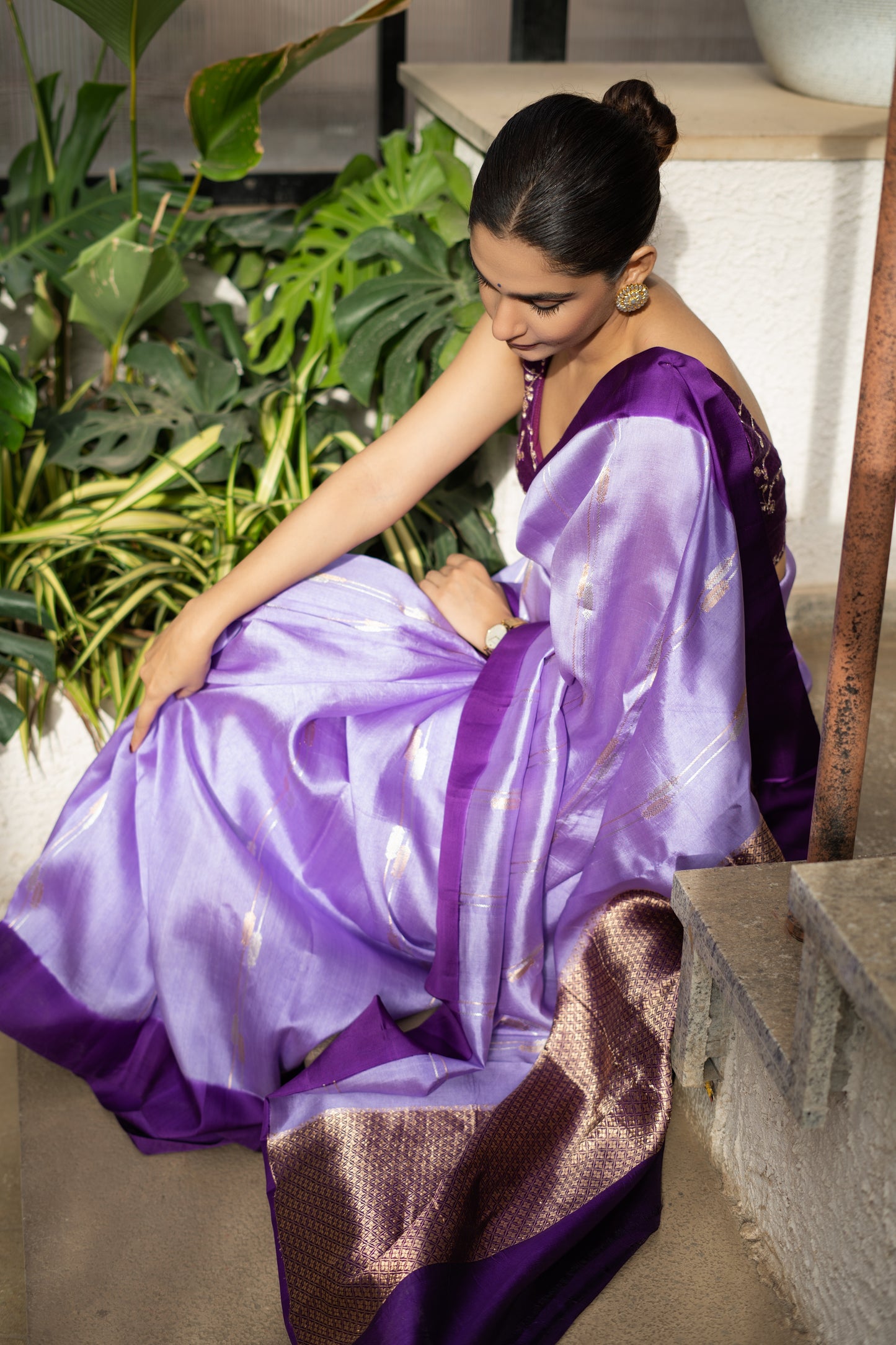 LAVENDER PURE BANARASI SILK SAREE
