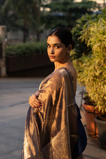 OPULENT MAUVE GLOW TISSUE SILK SAREE (ONLY SAREE)