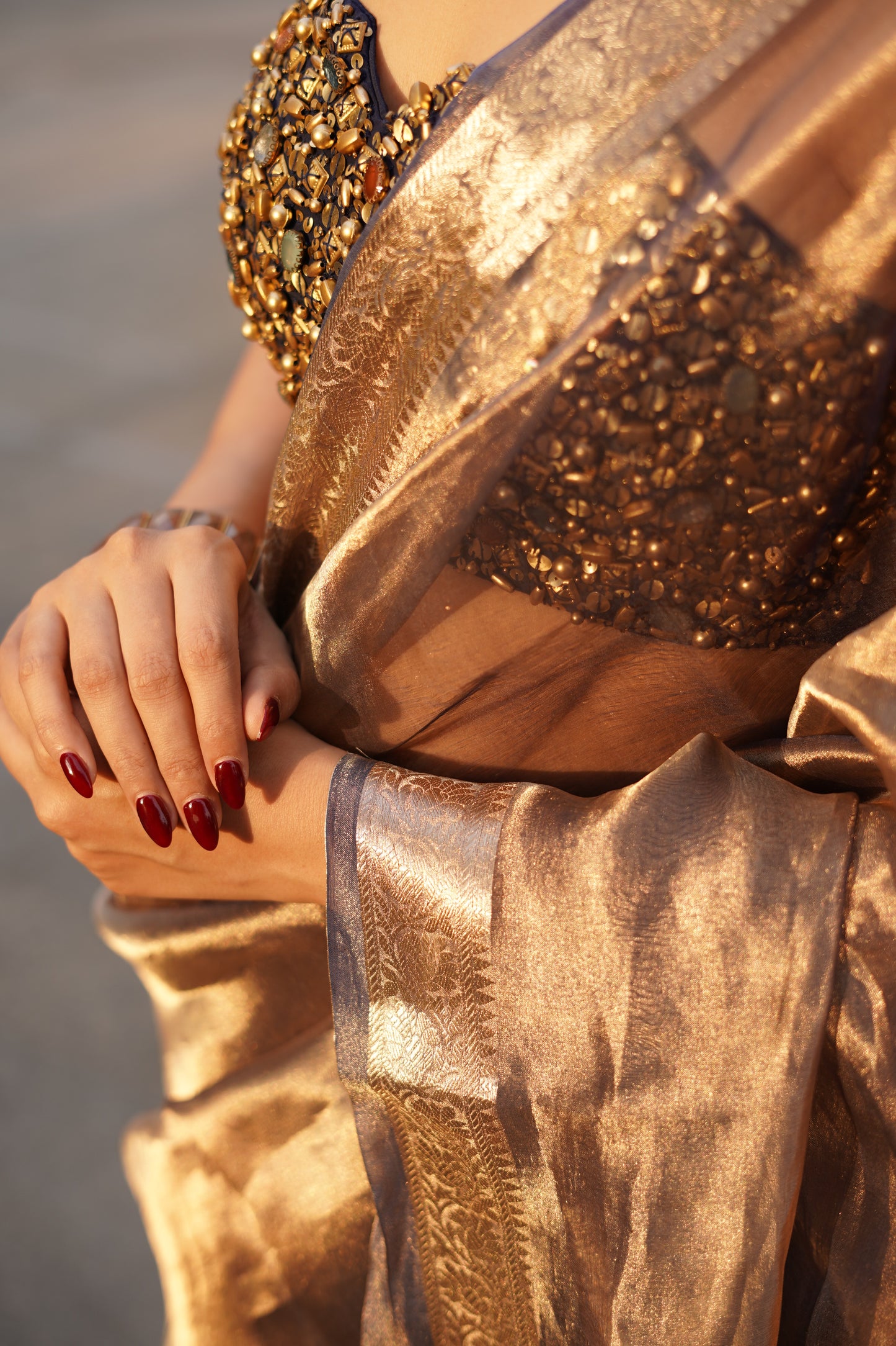 OPULENT MAUVE GLOW TISSUE SILK SAREE (ONLY SAREE)