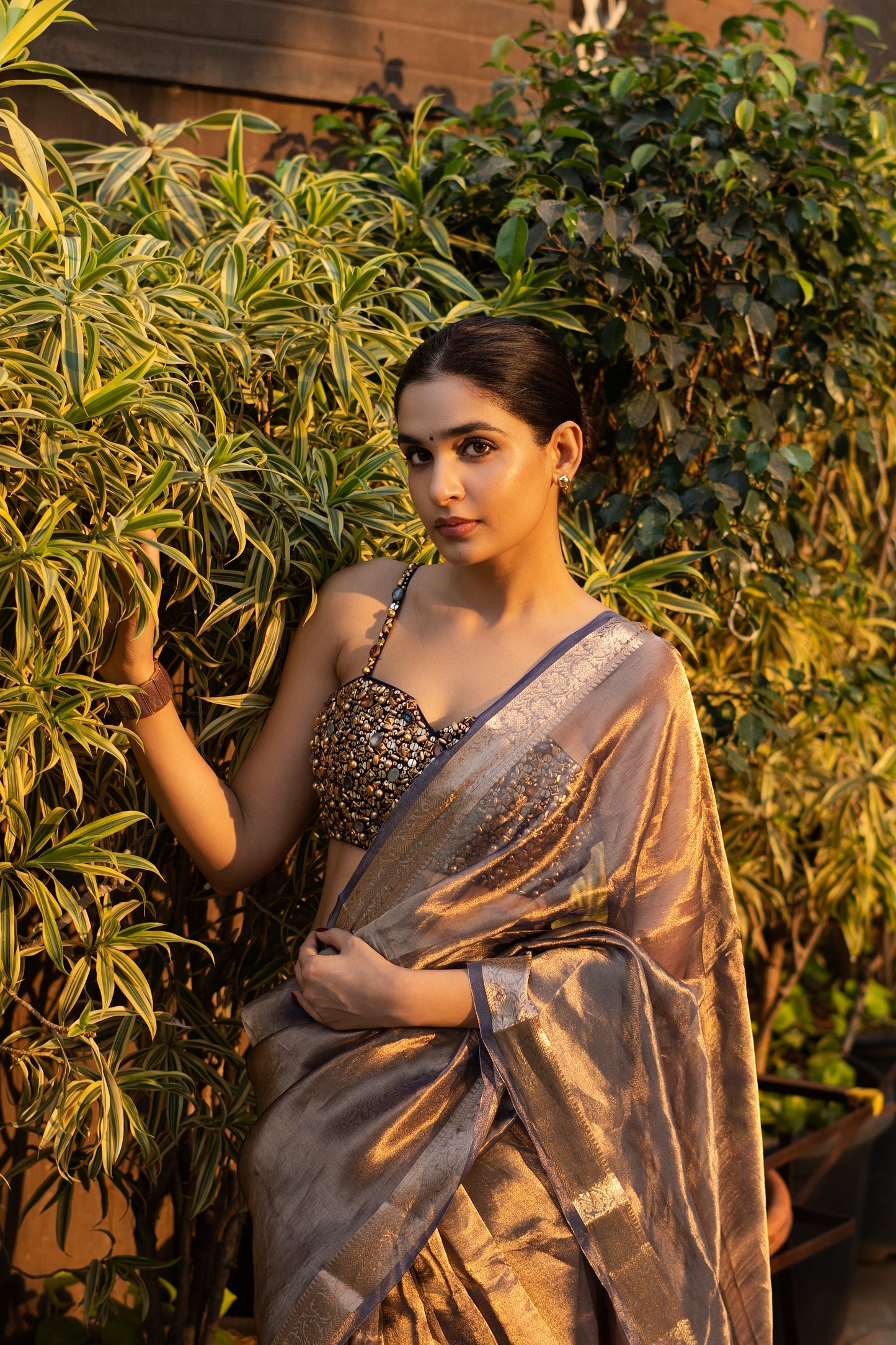 OPULENT MAUVE GLOW TISSUE SILK SAREE (ONLY SAREE)