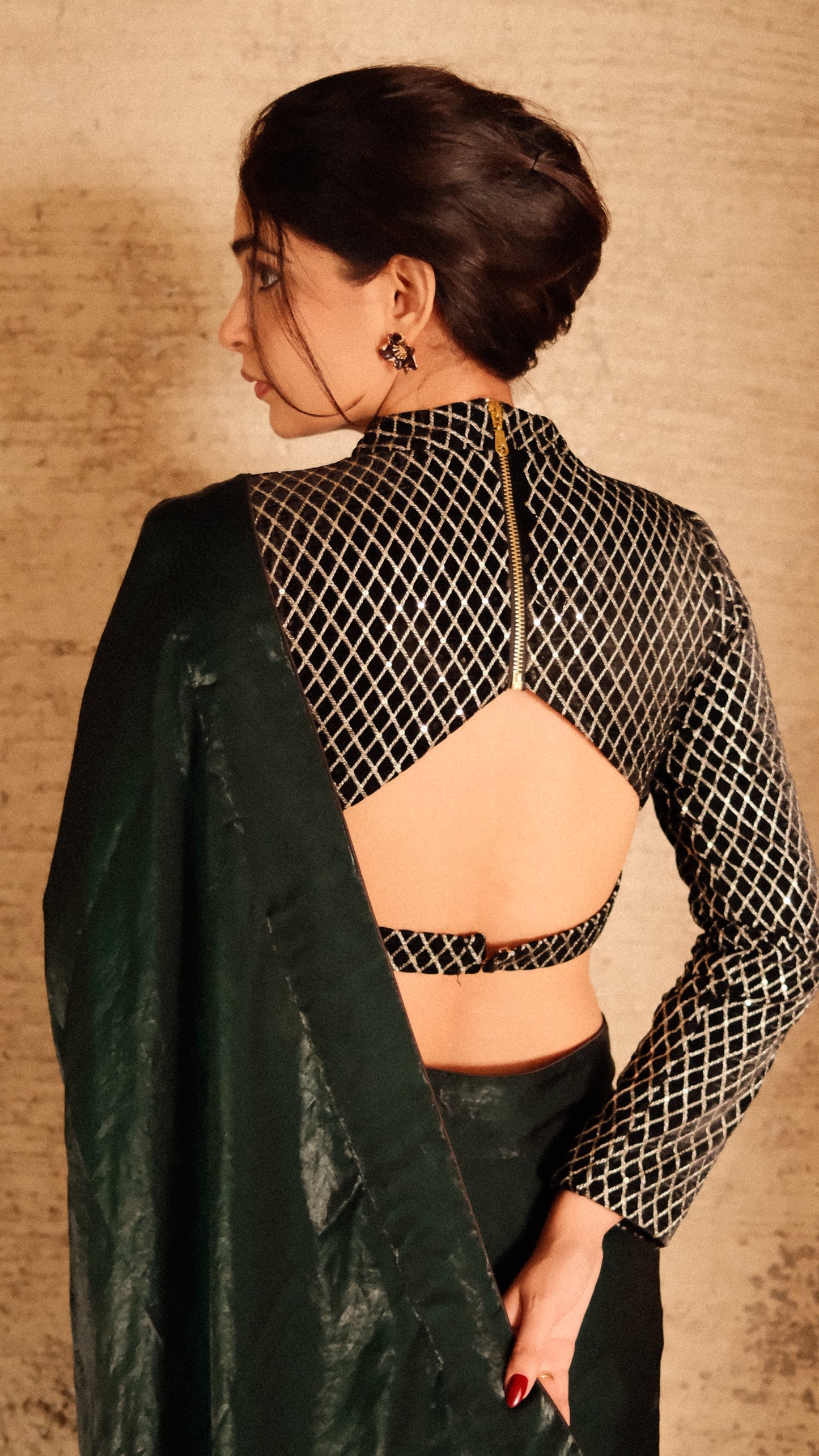 VELVET ZARI JAAL BLOUSE