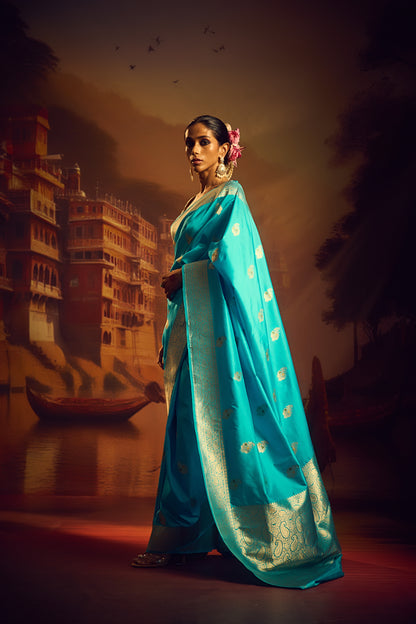 Teal Katan Silk