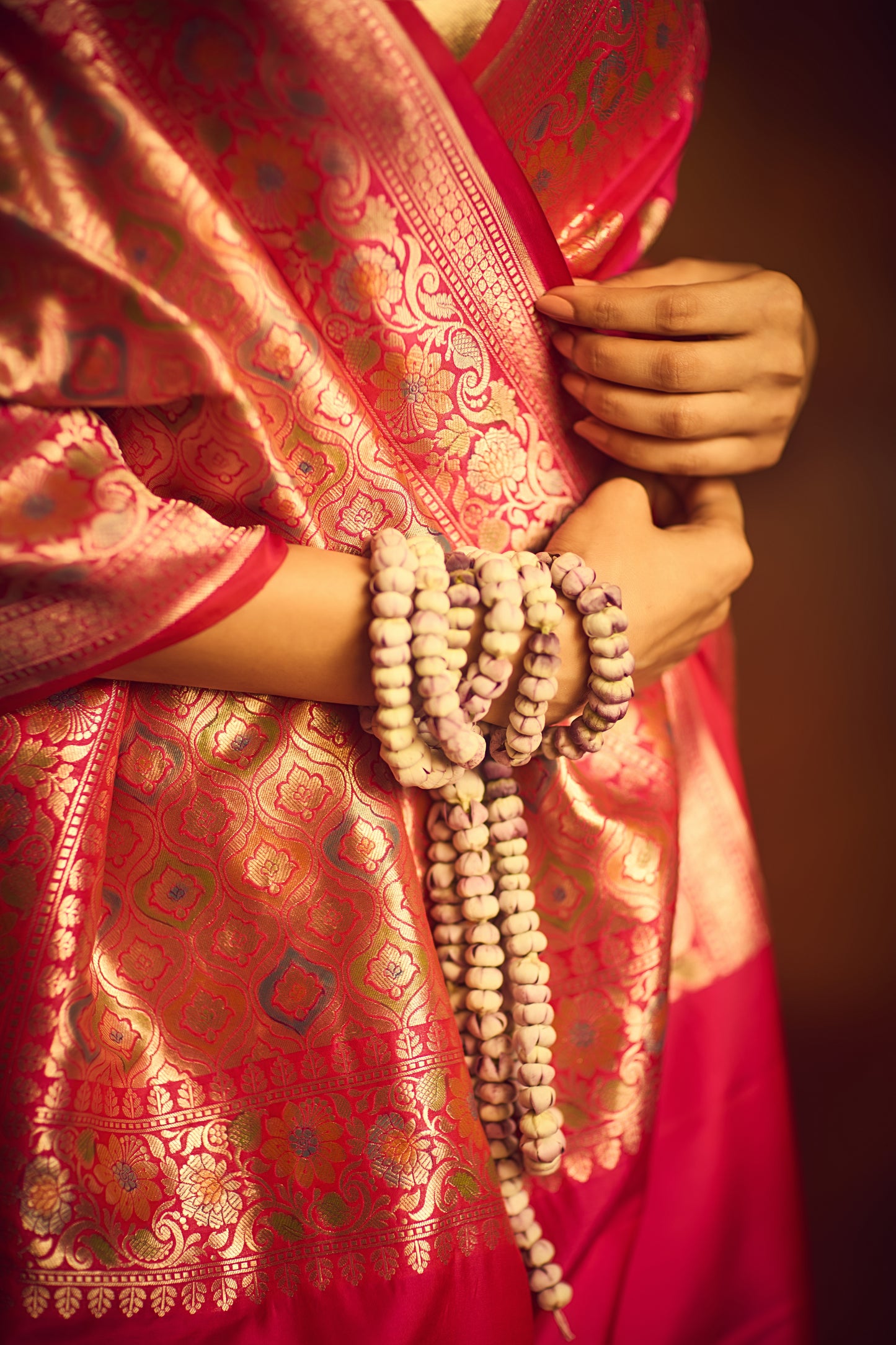 Red Meenakari Silk Saree