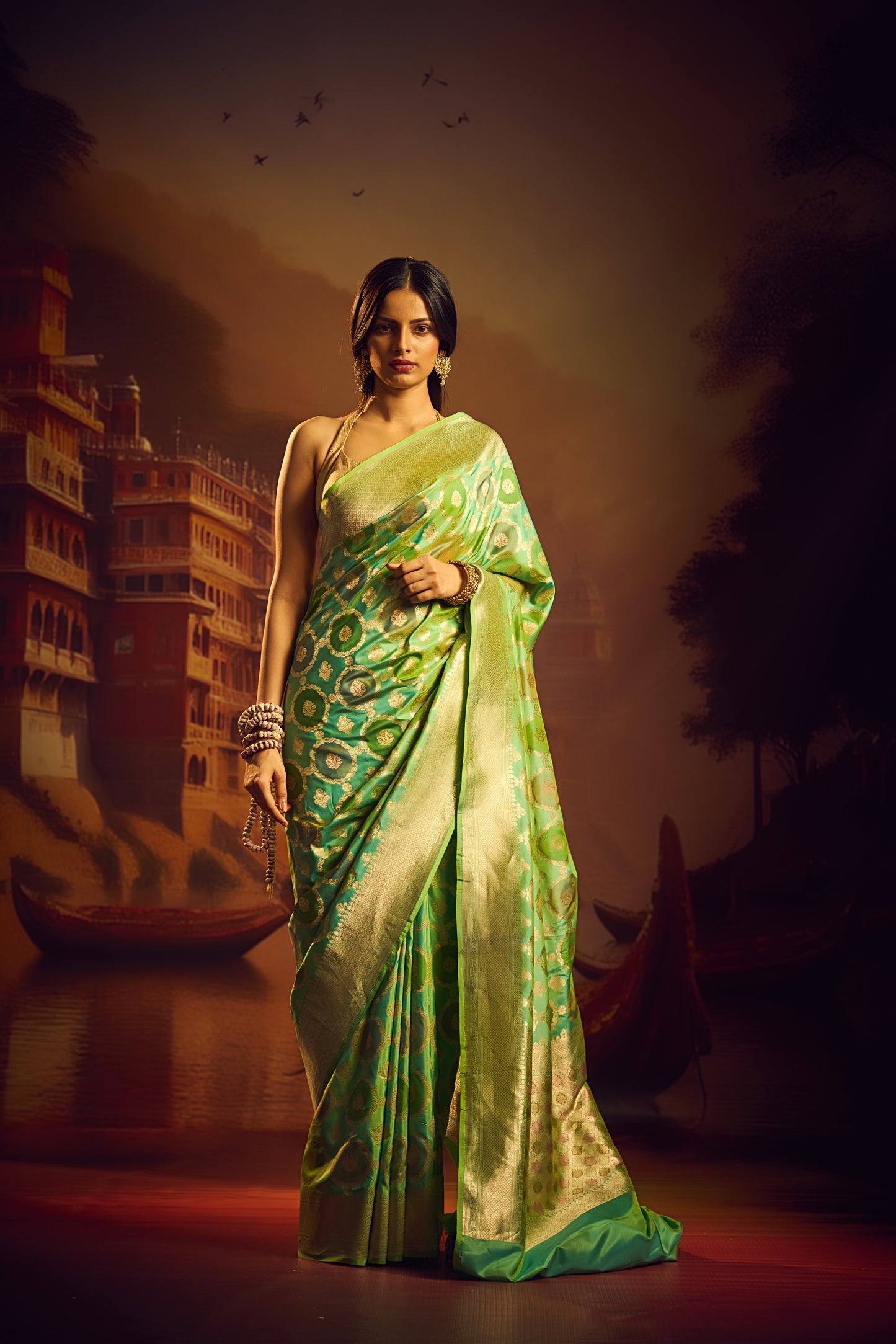 Light Green Rangkat Saree