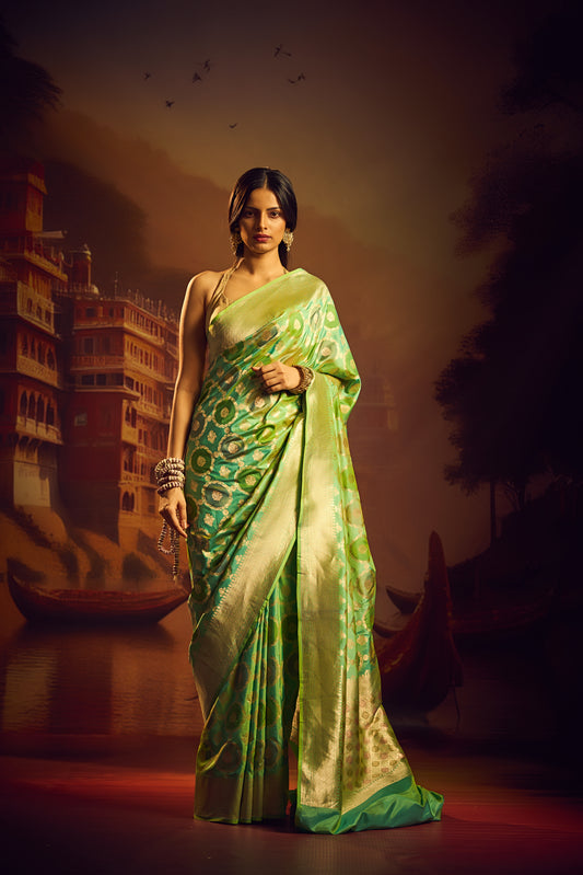 Light Green Rangkat Saree