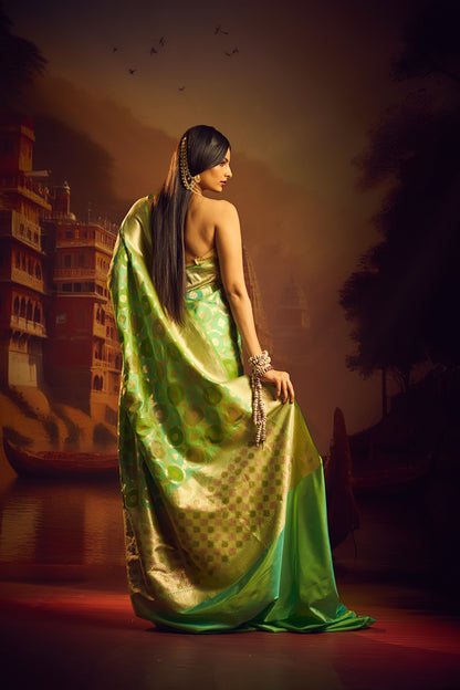 Light Green Rangkat Saree