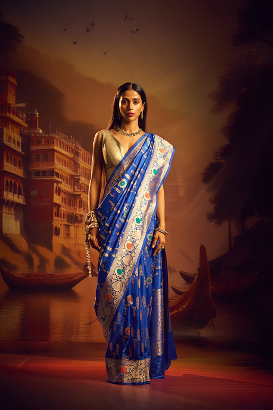 Royal Blue Tilfi Saree