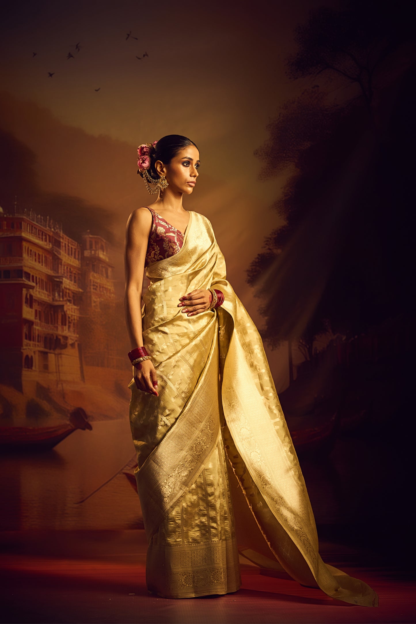 Sage Raw Mango Silk Sarees