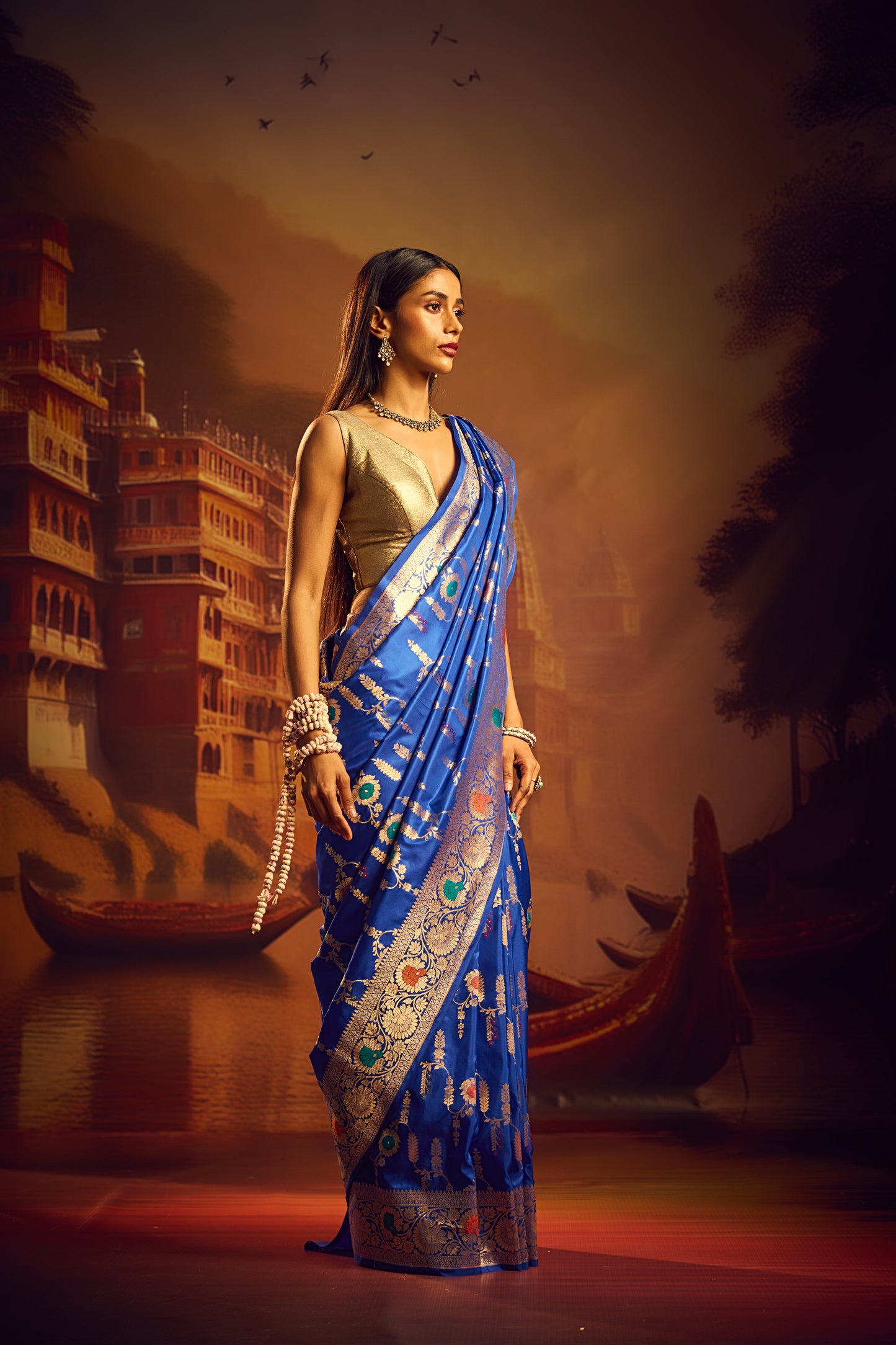 Royal Blue Tilfi Saree