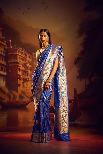 Royal Blue Tilfi Saree