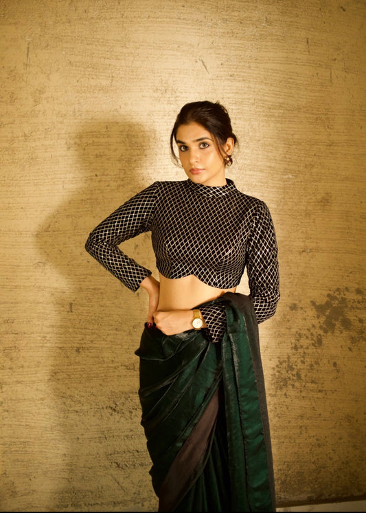 VELVET ZARI JAAL BLOUSE