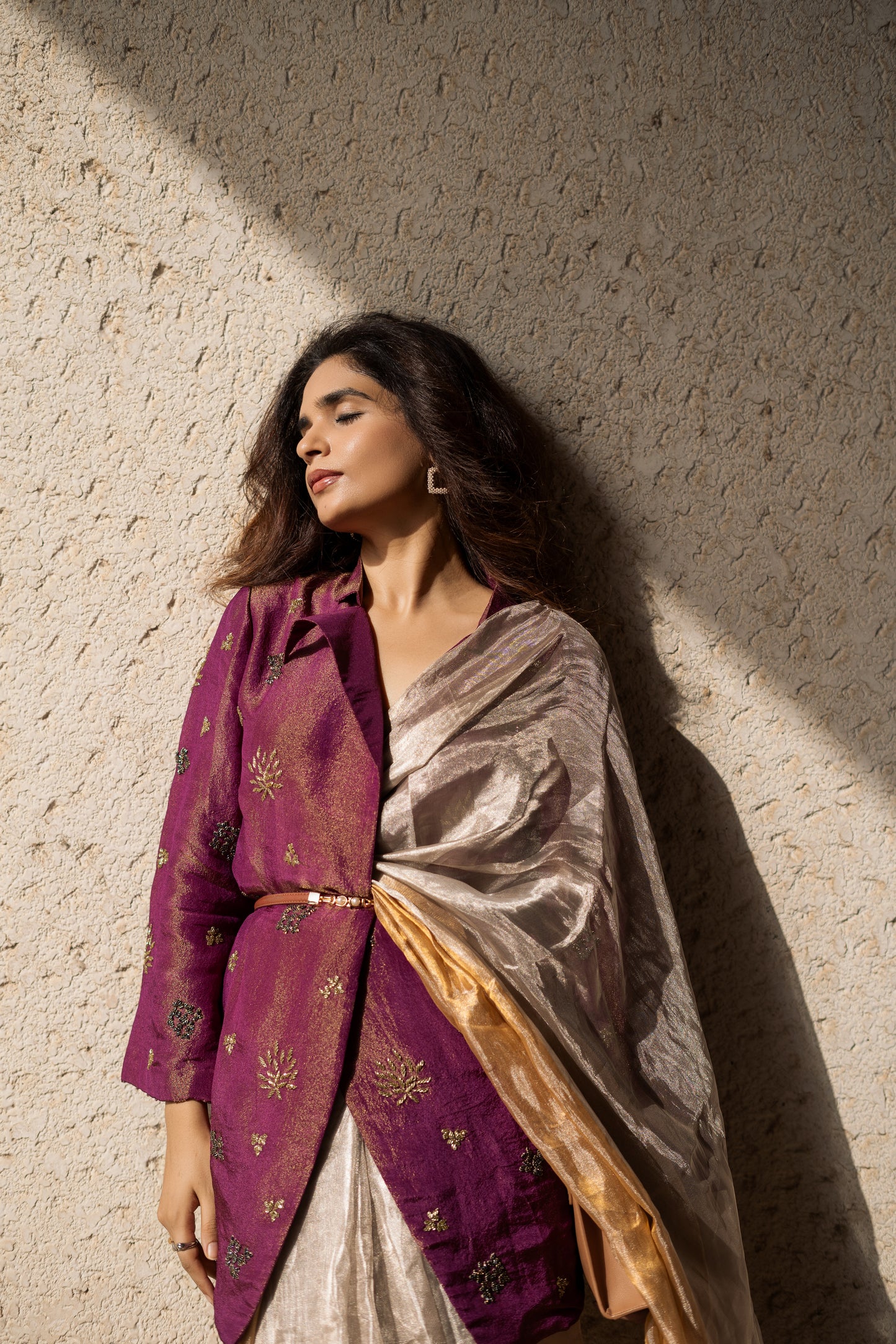 SILVER-GOLD TISSUE SILK SAREE