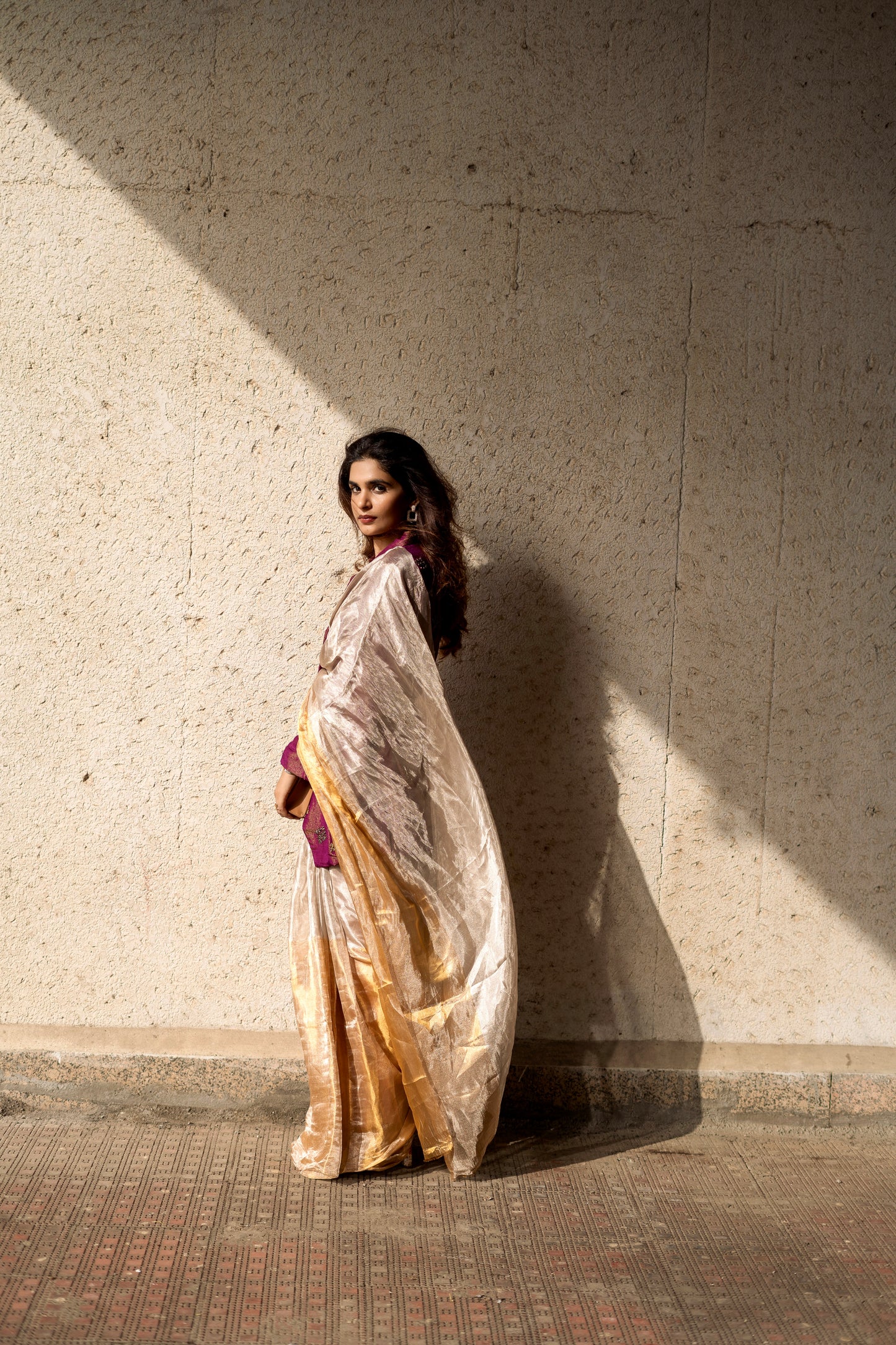 SILVER-GOLD TISSUE SILK SAREE