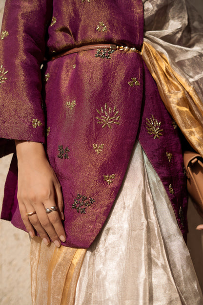 SILVER-GOLD TISSUE SILK SAREE