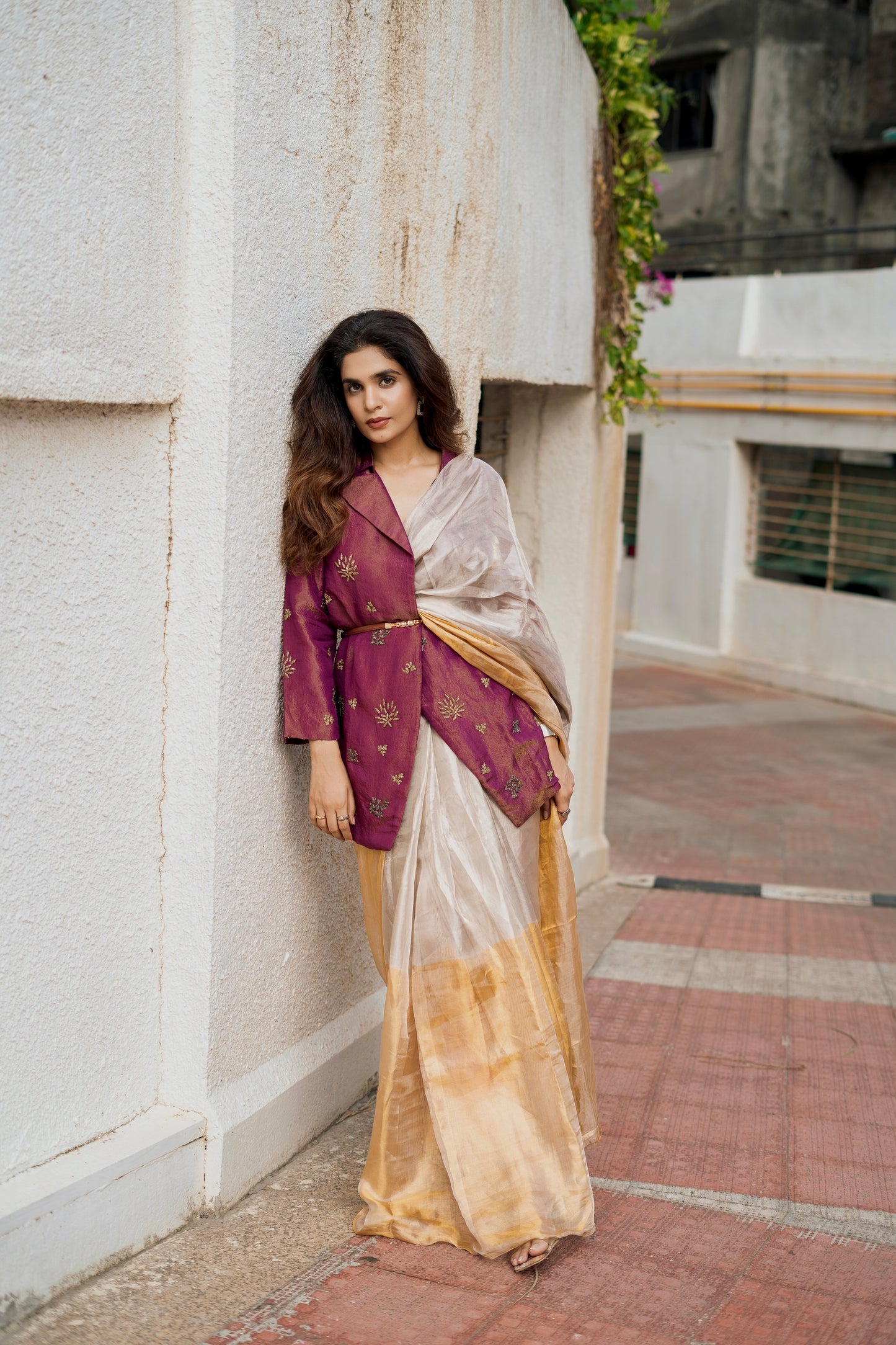 SILVER-GOLD TISSUE SILK SAREE